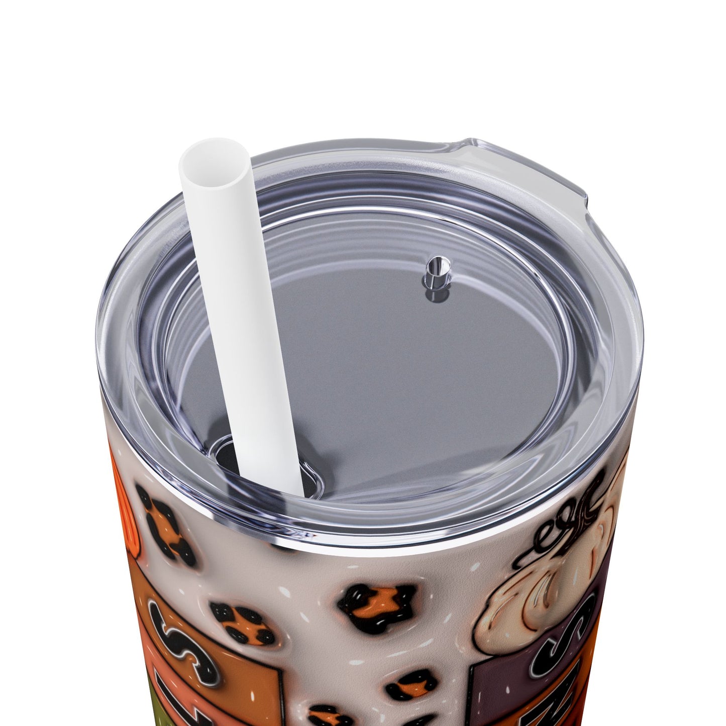 3D Inflated Fall Season - SleekSip Skinny 20oz Tumbler with Straw