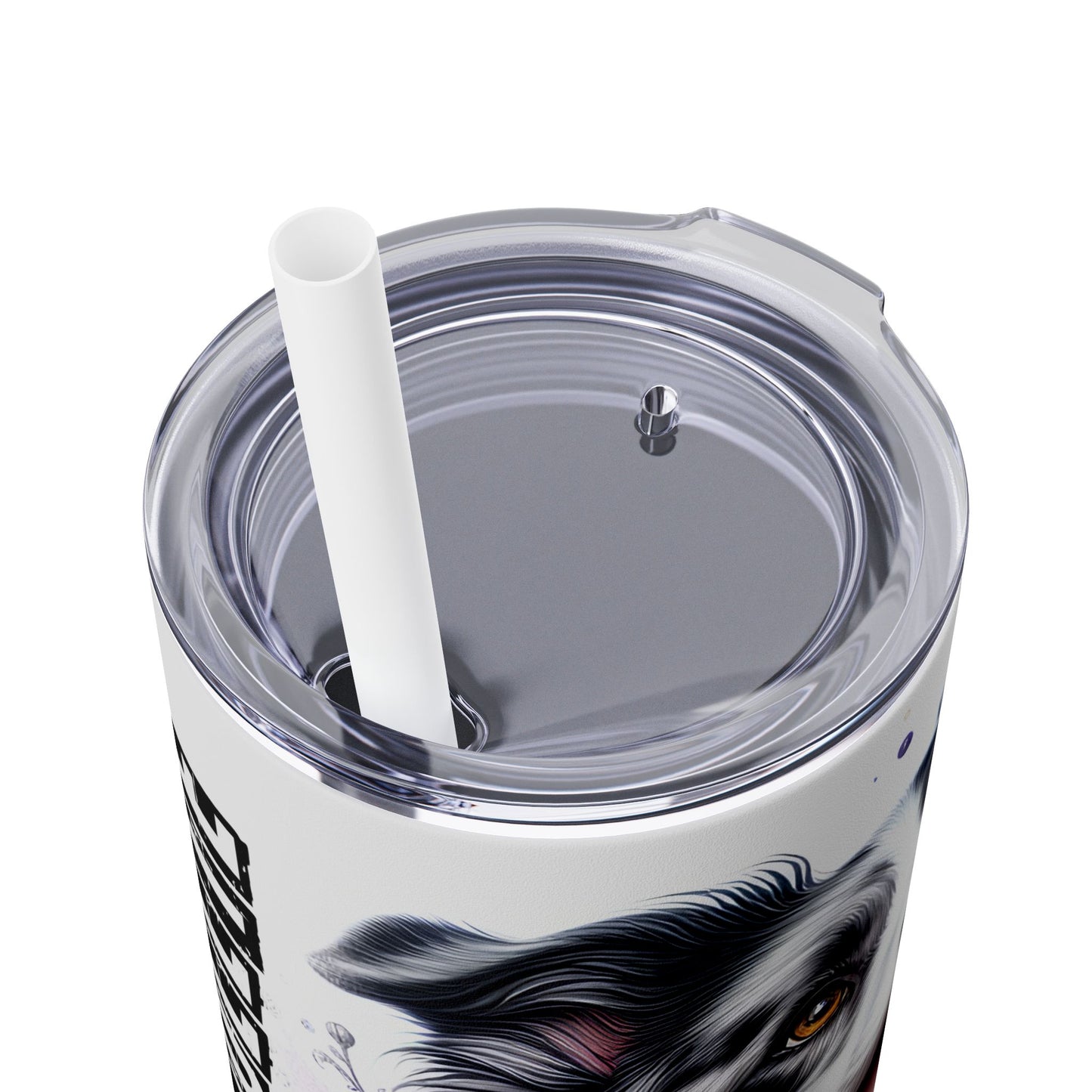 Border Collie - SleekSip Skinny 20oz Tumbler with Straw