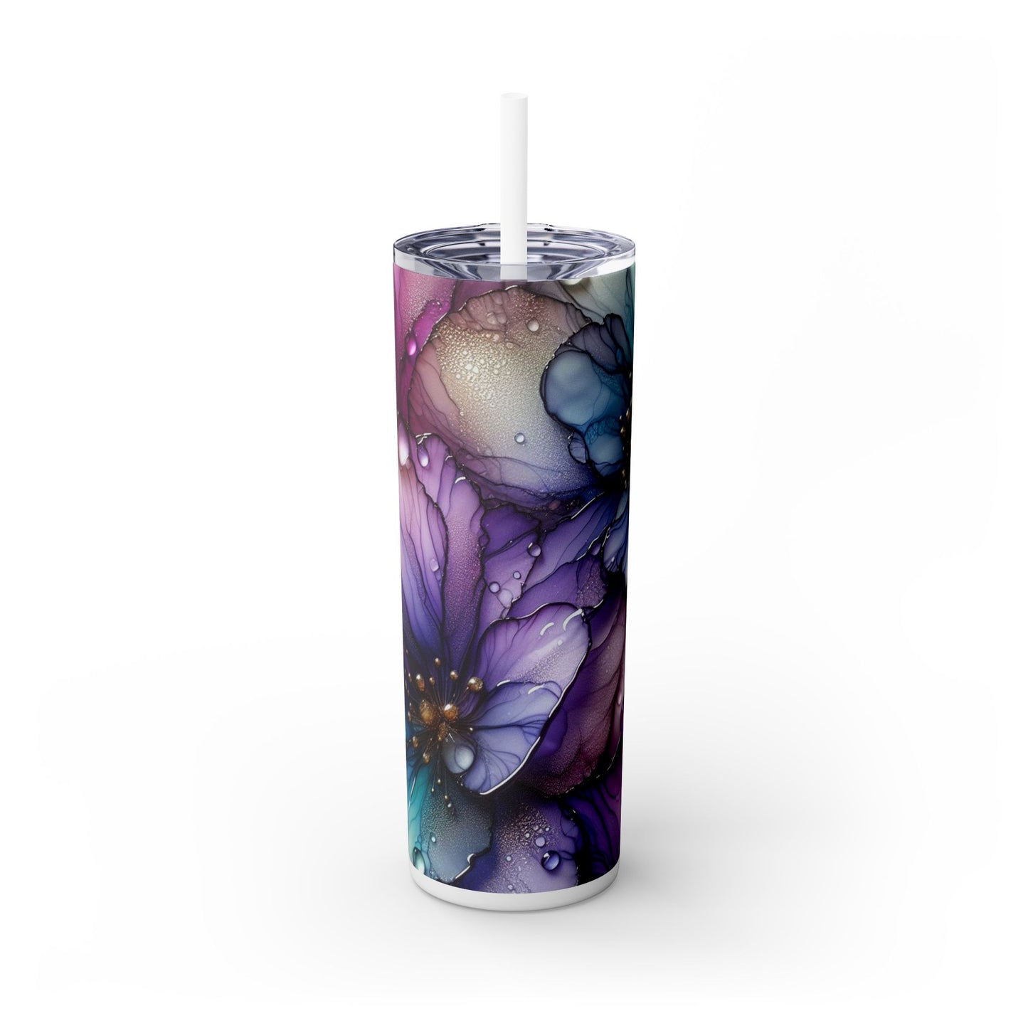 Electric Flowers - SleekSip Skinny 20oz Tumbler with Straw