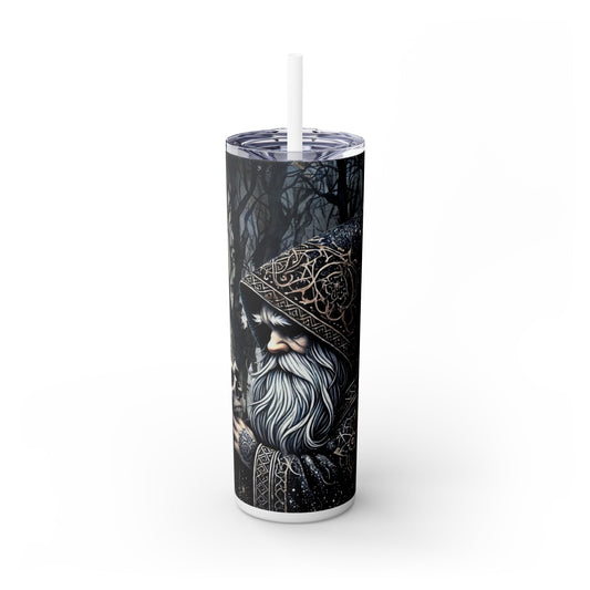 Gothic Halloween Gnome - SleekSip Skinny 20oz Tumbler with Straw