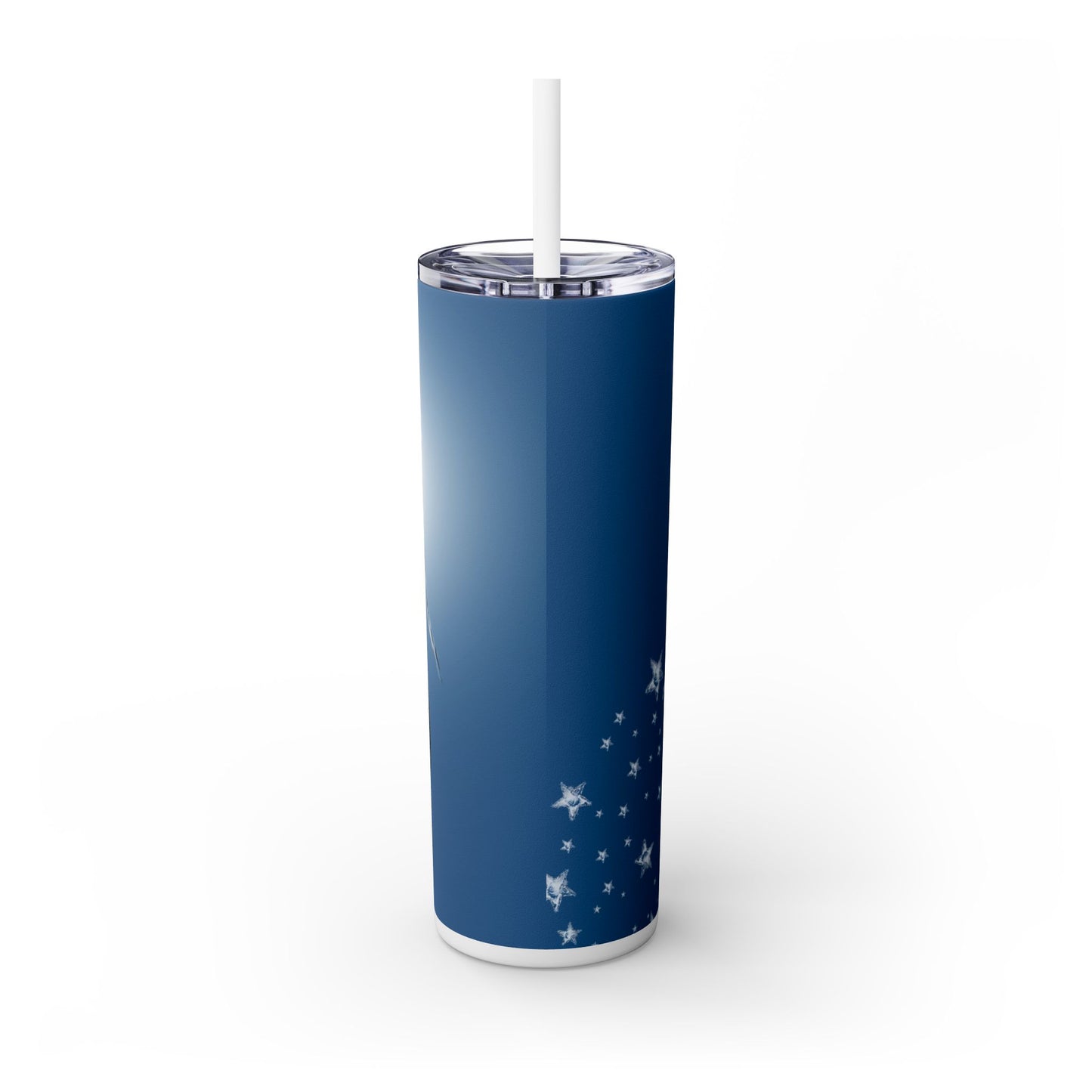 Christmas Cat with Magical Background - SleekSip Skinny 20oz Tumbler with Straw