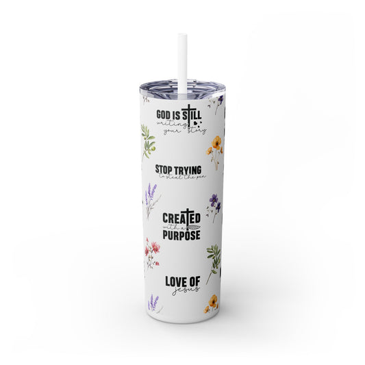 Religious Inspirational - SleekSip Skinny 20oz Tumbler with Straw