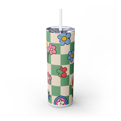 70s Flower Power - SleekSip Skinny 20oz Tumbler with Straw