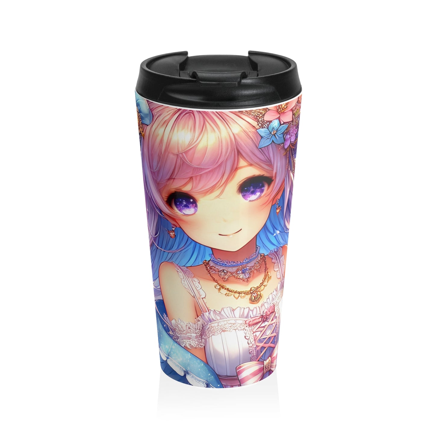 Radiant Anime Princess Stainless Steel Travel Mug – 15oz