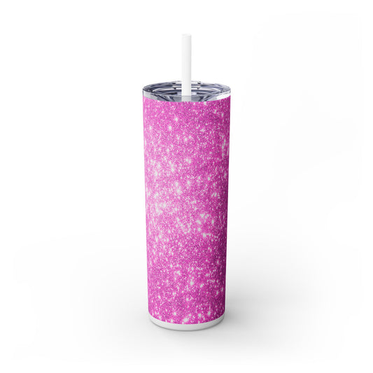 Pink Sparkles - SleekSip Skinny 20oz Tumbler with Straw