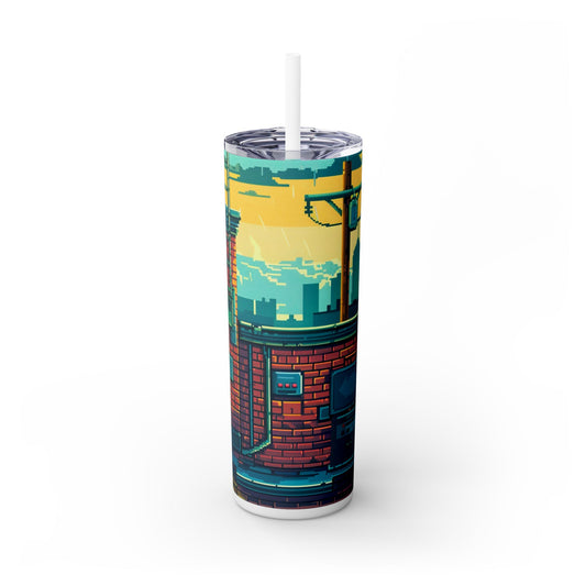 Pixel Landscape - SleekSip Skinny 20oz Tumbler with Straw