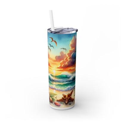 Live Laugh Relax Beach - SleekSip Skinny 20oz Tumbler with Straw