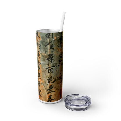 Ancient Japanese Writing - SleekSip Skinny 20oz Tumbler with Straw