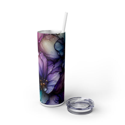 Electric Flowers - SleekSip Skinny 20oz Tumbler with Straw