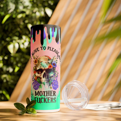 Spooky Skull - SleekSip Skinny 20oz Tumbler with Straw