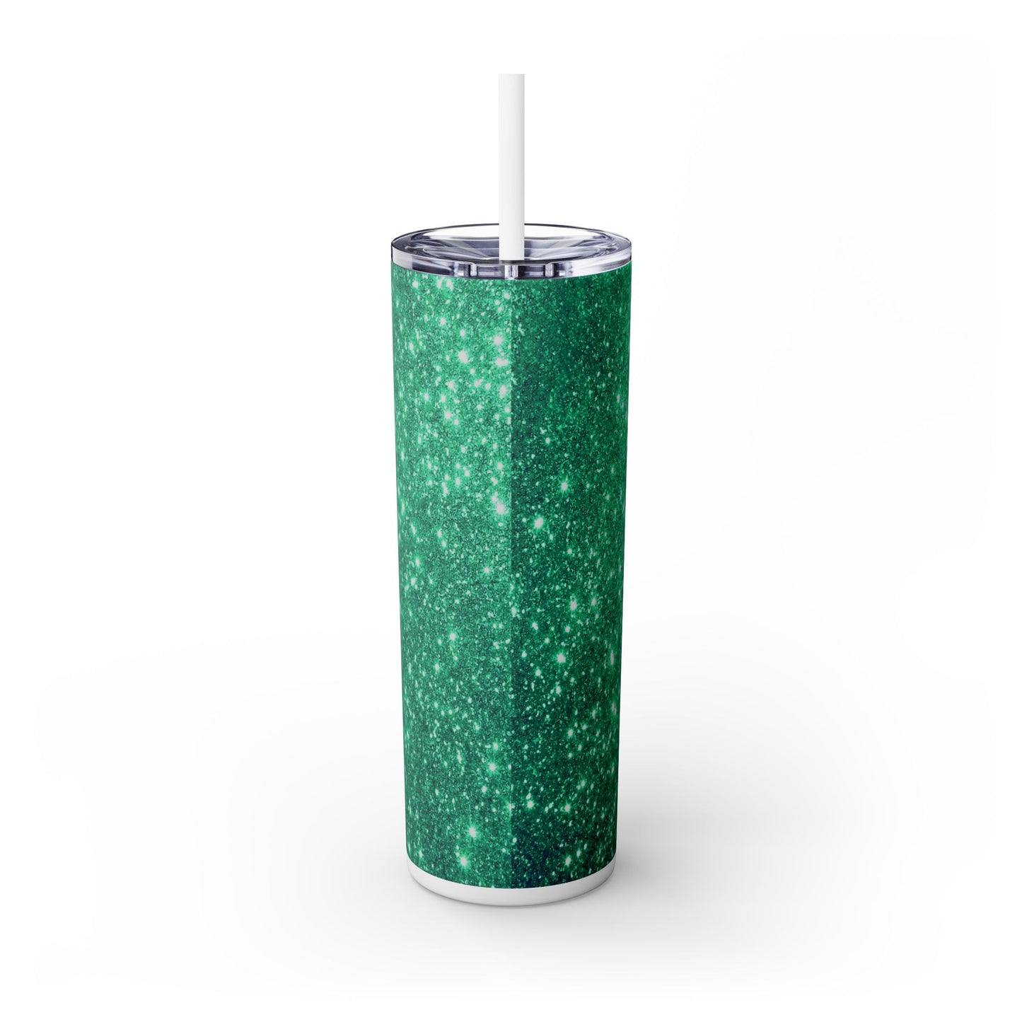 Dark Green Sparkles - SleekSip Skinny 20oz Tumbler with Straw