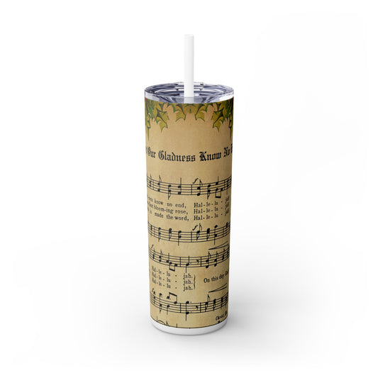 No Sparkles Christmas Music Notes - SleekSip Skinny 20oz Tumbler with Straw