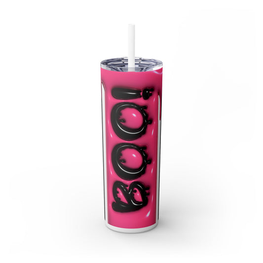 Boo Pink Halloween - SleekSip Skinny 20oz Tumbler with Straw