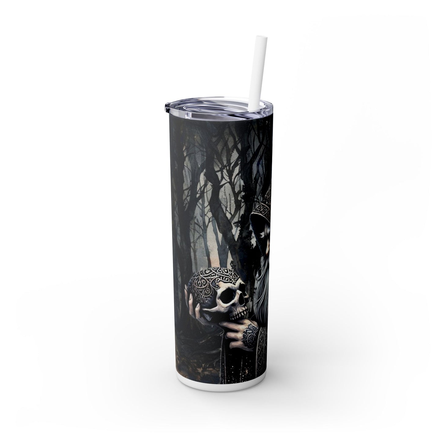 Gothic Halloween Gnome - SleekSip Skinny 20oz Tumbler with Straw