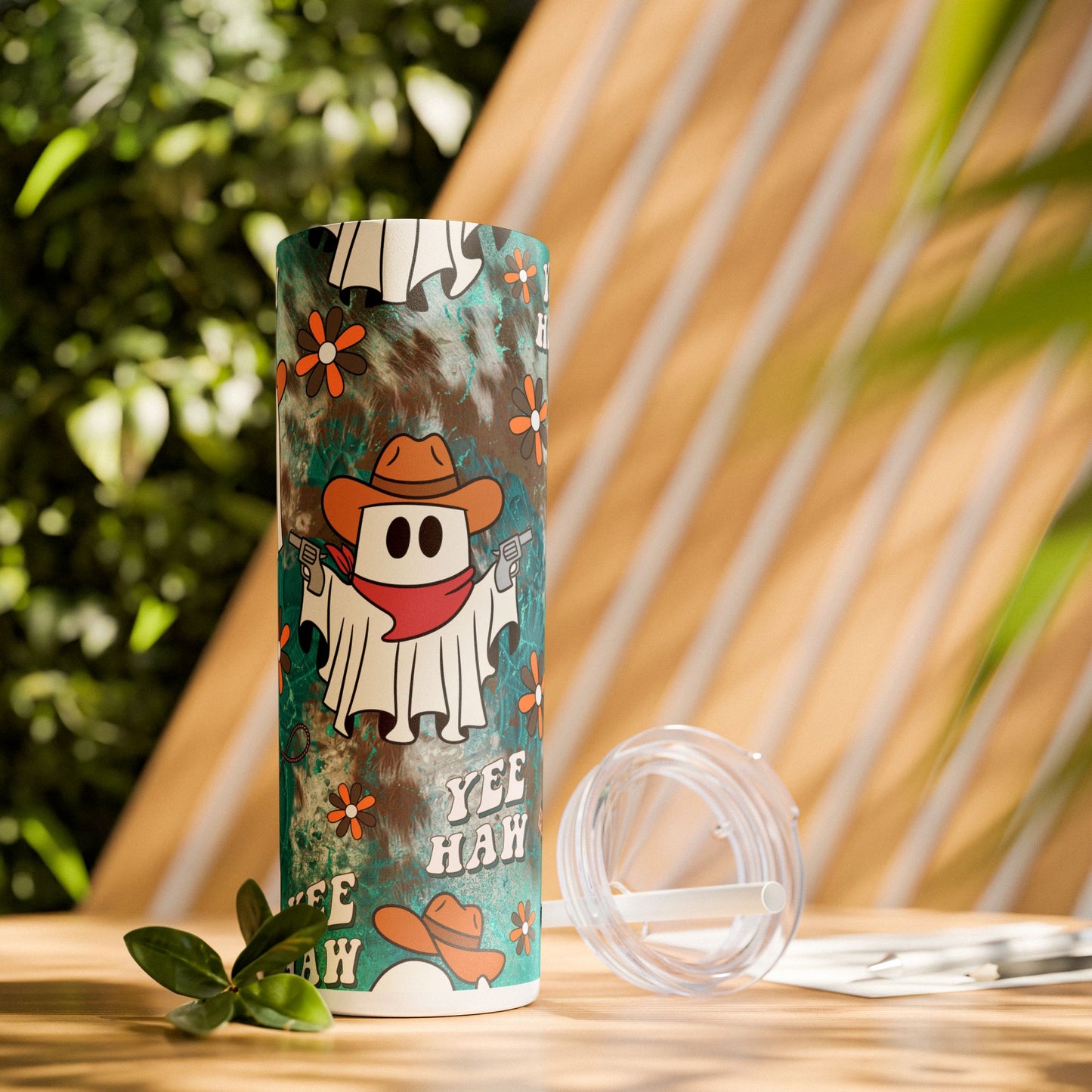 Yee Haw Cute Ghost - SleekSip Skinny 20oz Tumbler with Straw