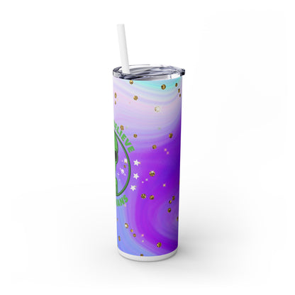 Funny Alien I don’t Believe in Humans - SleekSip Skinny 20oz Tumbler with Straw