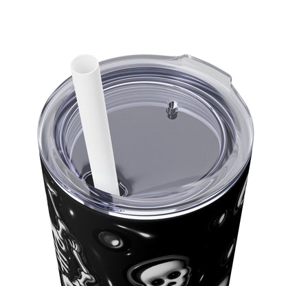 3D Inflated Halloween Bats - SleekSip Skinny 20oz Tumbler with Straw