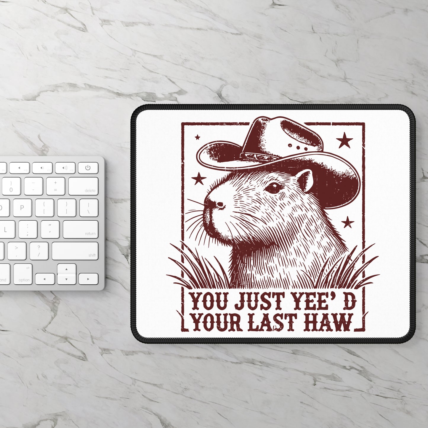 Cowboy Capybara Mousepad - Yee'd Your Last Haw