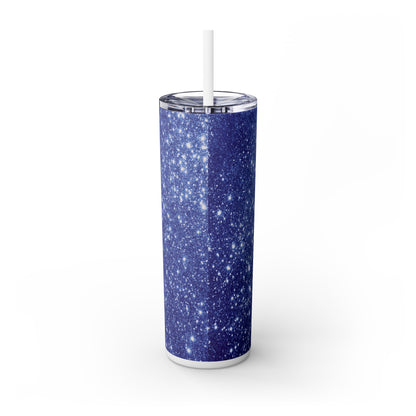 Blue Sparkles - SleekSip Skinny 20oz Tumbler with Straw