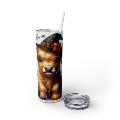 Cute Halloween Cow - SleekSip Skinny 20oz Tumbler with Straw