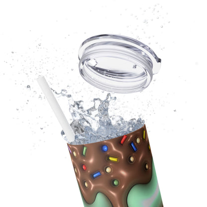 3D Inflated Ice Cream - SleekSip Skinny 20oz Tumbler with Straw