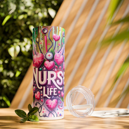 Nurse Life - SleekSip Skinny 20oz Tumbler with Straw