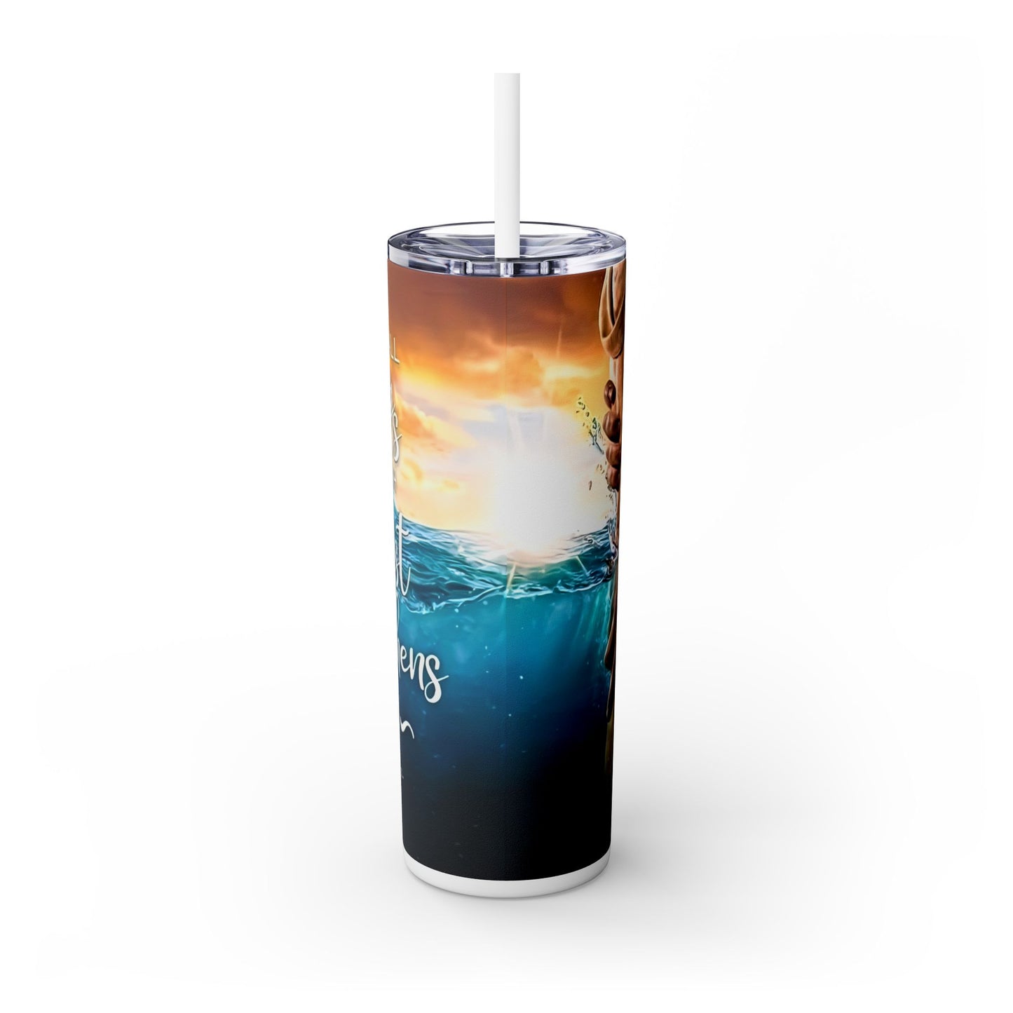 I can do all things through Jesus Christ - SleekSip Skinny 20oz Tumbler with Straw