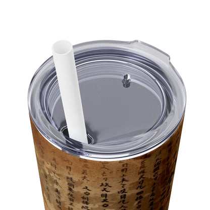 Ancient Japanese Writing - SleekSip Skinny 20oz Tumbler with Straw