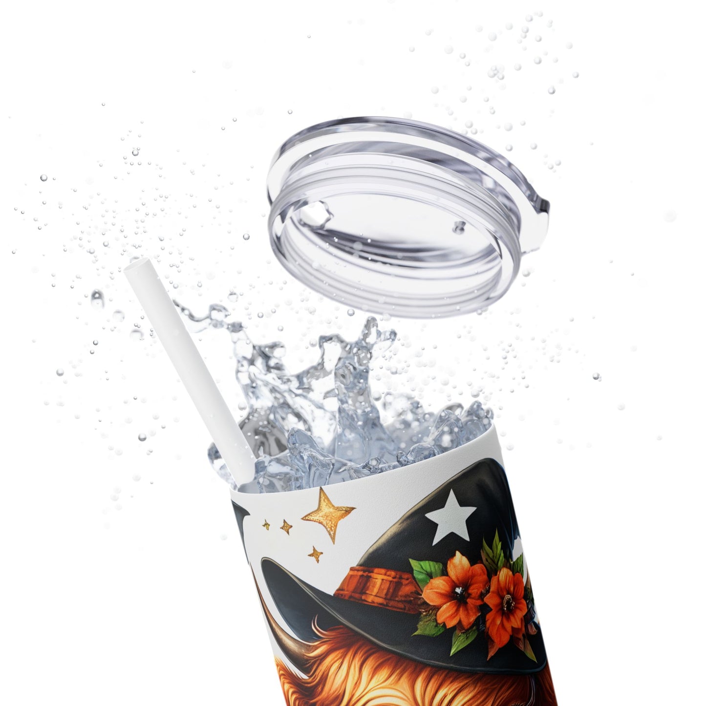 Cute Halloween Cow - SleekSip Skinny 20oz Tumbler with Straw