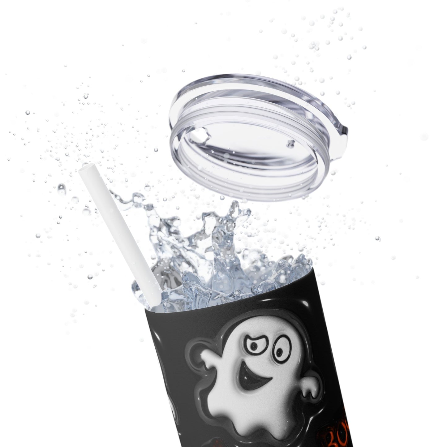 3D Inflated Halloween Bats - SleekSip Skinny 20oz Tumbler with Straw