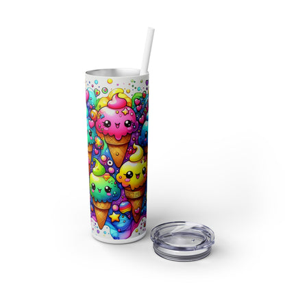 Cute Kawaii Ice Cream - SleekSip Skinny 20oz Tumbler with Straw