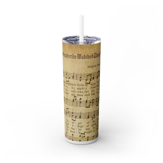 No Sparkles Christmas Music Notes - SleekSip Skinny 20oz Tumbler with Straw