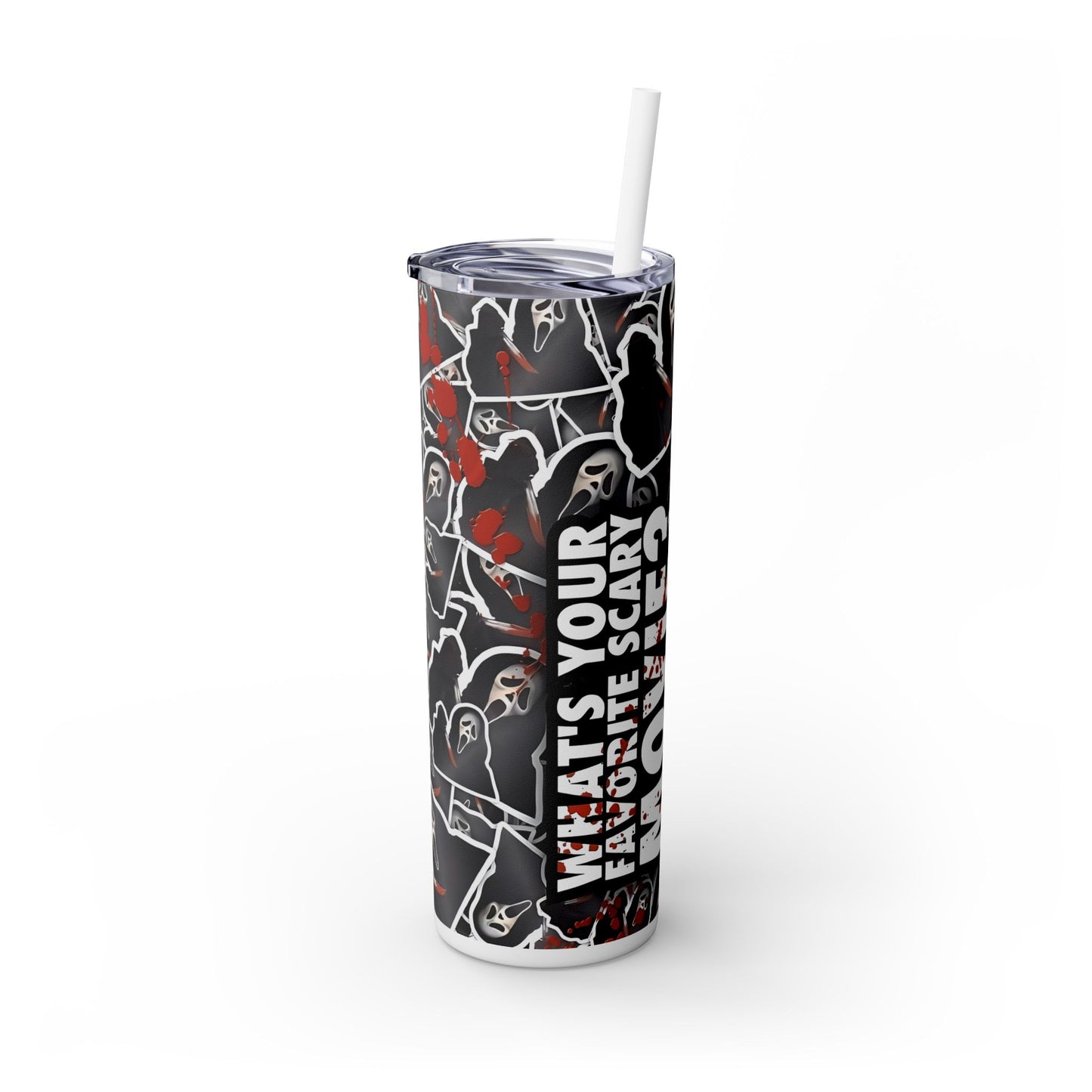 Scary Movie Halloween - SleekSip Skinny 20oz Tumbler with Straw