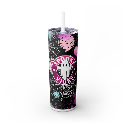 Spooky Halloween Vibes - SleekSip Skinny 20oz Tumbler with Straw