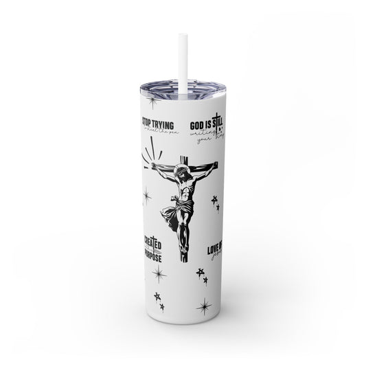 Religious Inspirational - SleekSip Skinny 20oz Tumbler with Straw