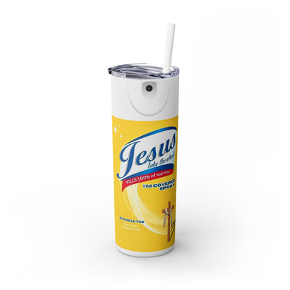 Jesus Take The Wheel Spray - SleekSip Skinny 20oz Tumbler with Straw