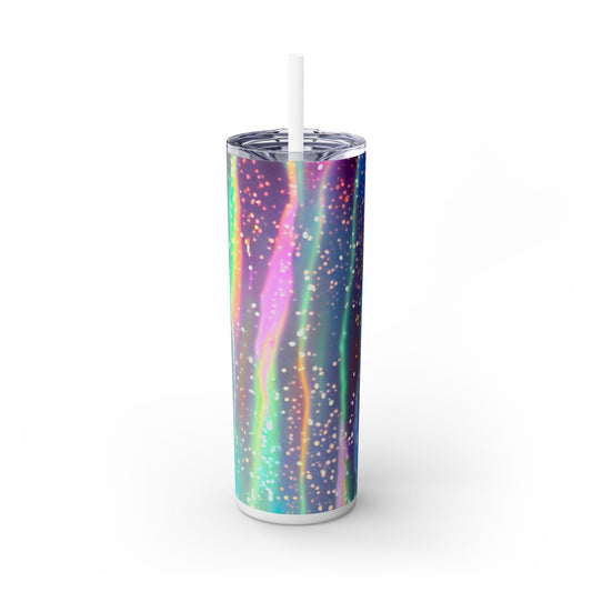 Shimmering Rainbow - SleekSip Skinny 20oz Tumbler with Straw