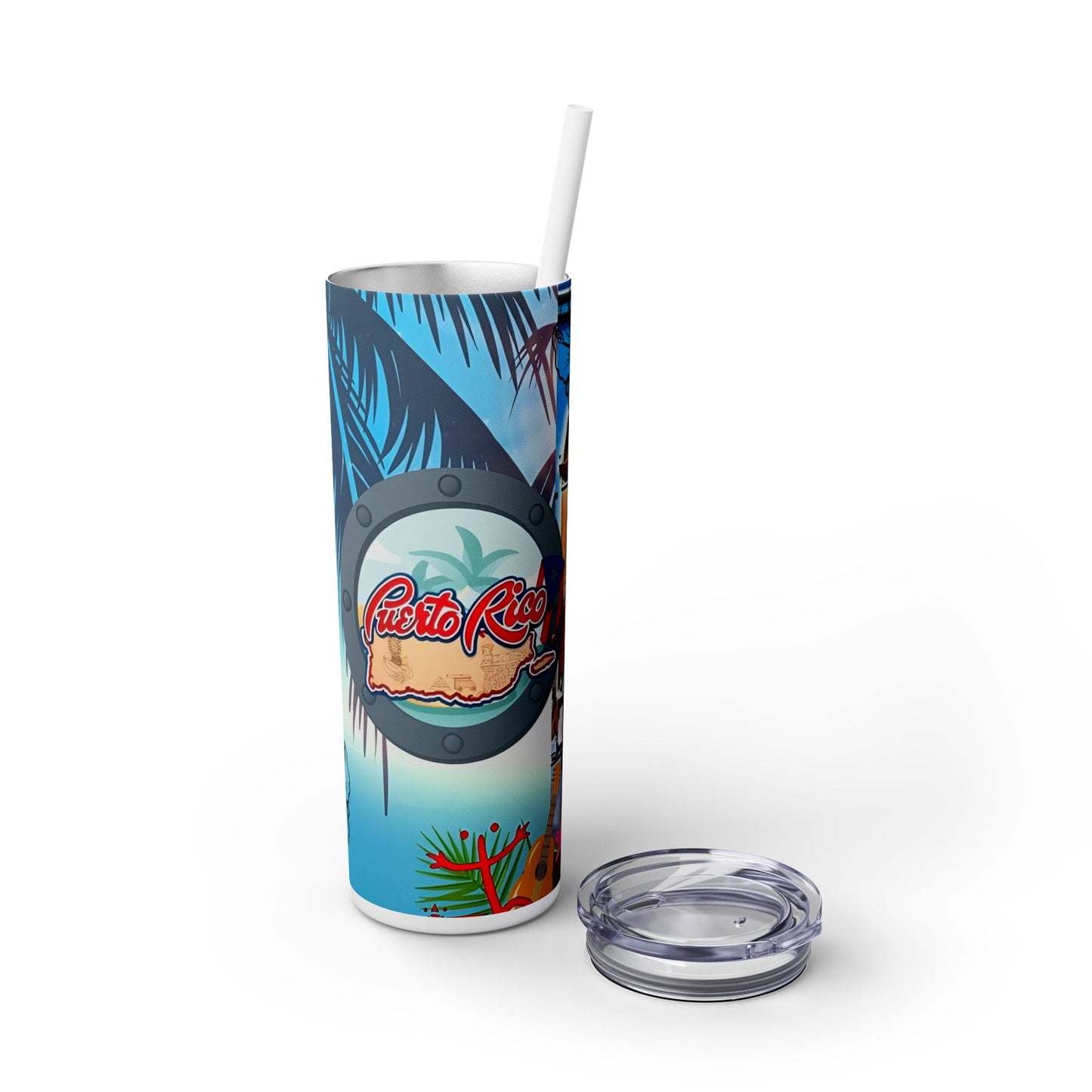 Puerto Rico - SleekSip Skinny 20oz Tumbler with Straw