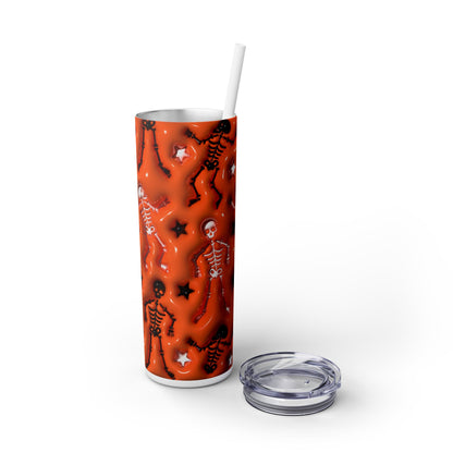 3D Inflated Halloween Bats - SleekSip Skinny 20oz Tumbler with Straw