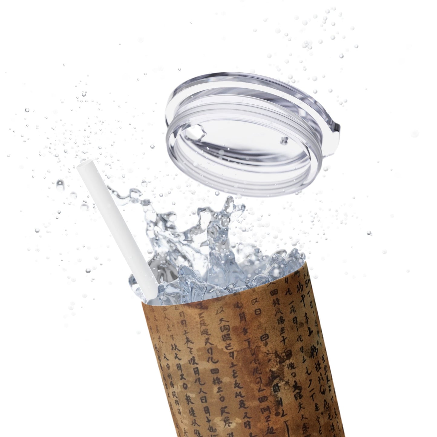 Ancient Japanese Writing - SleekSip Skinny 20oz Tumbler with Straw