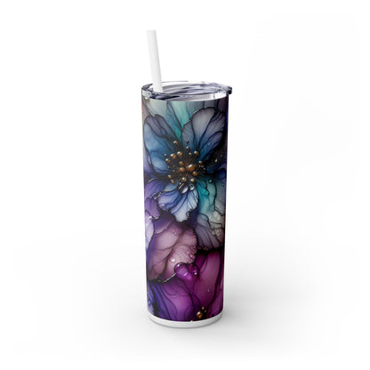 Electric Flowers - SleekSip Skinny 20oz Tumbler with Straw