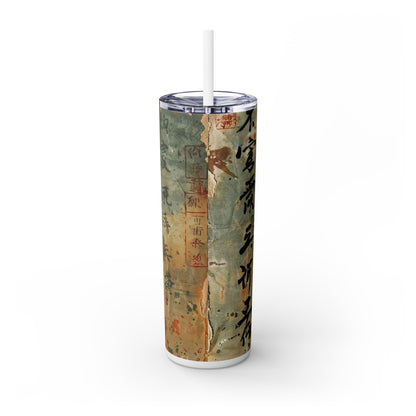 Ancient Japanese Writing - SleekSip Skinny 20oz Tumbler with Straw