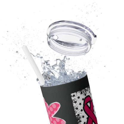 Peace Love Cure Cancer - SleekSip Skinny 20oz Tumbler with Straw