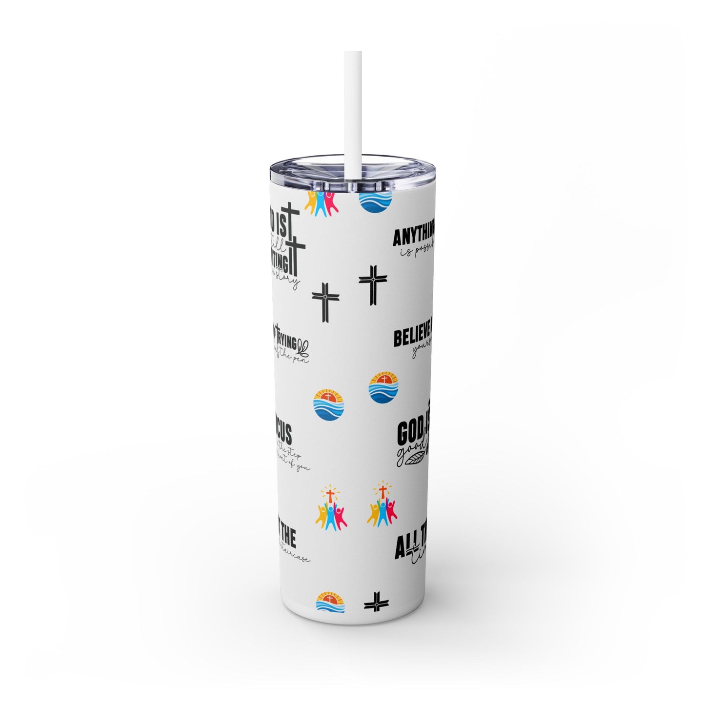 Religious Inspirational - SleekSip Skinny 20oz Tumbler with Straw