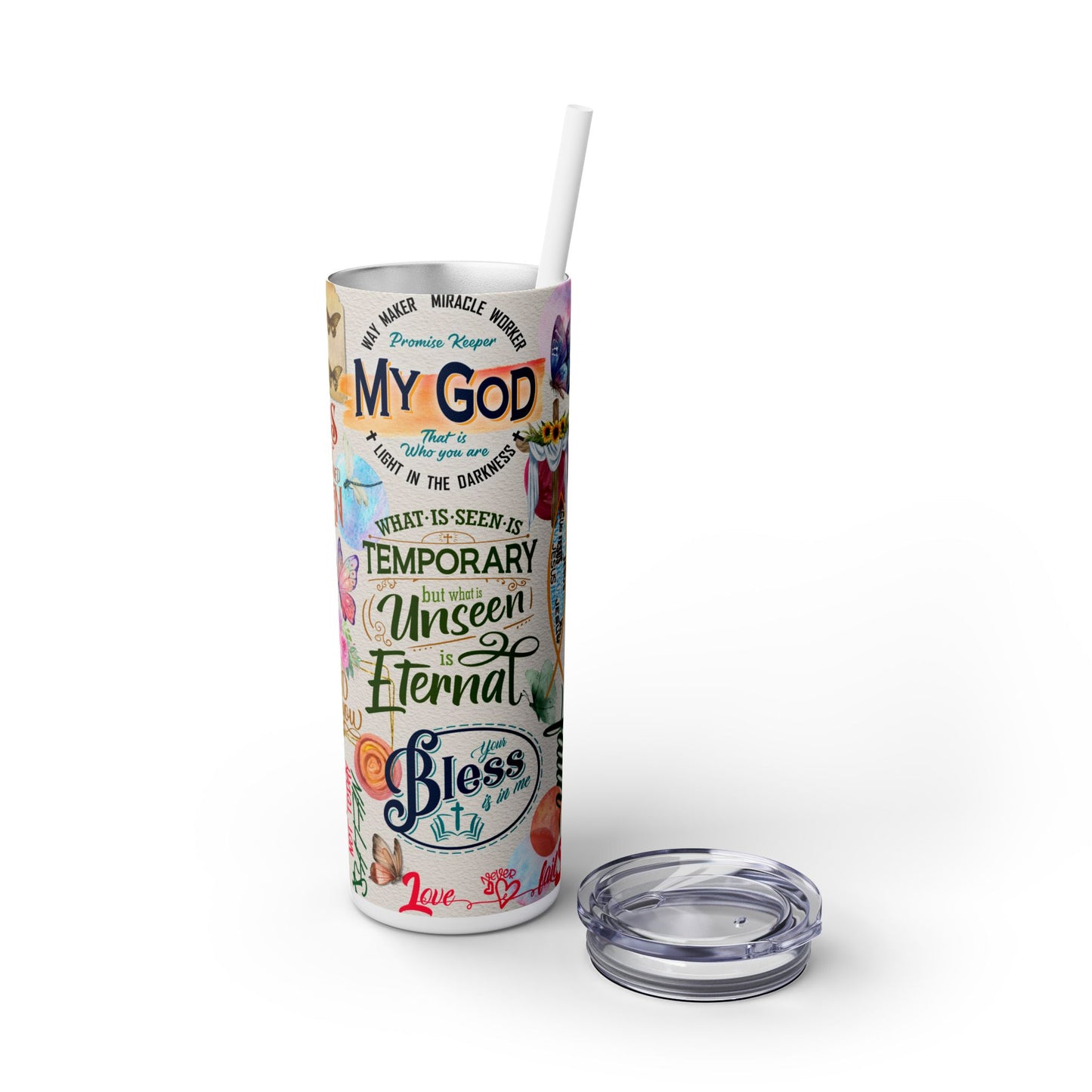 Religious Inspirational - SleekSip Skinny 20oz Tumbler with Straw