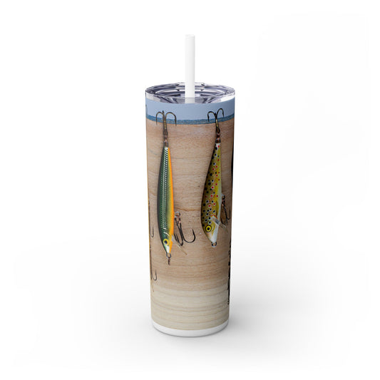 Fishing Bait - SleekSip Skinny 20oz Tumbler with Straw