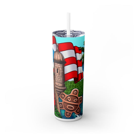 Puerto Rico - SleekSip Skinny 20oz Tumbler with Straw