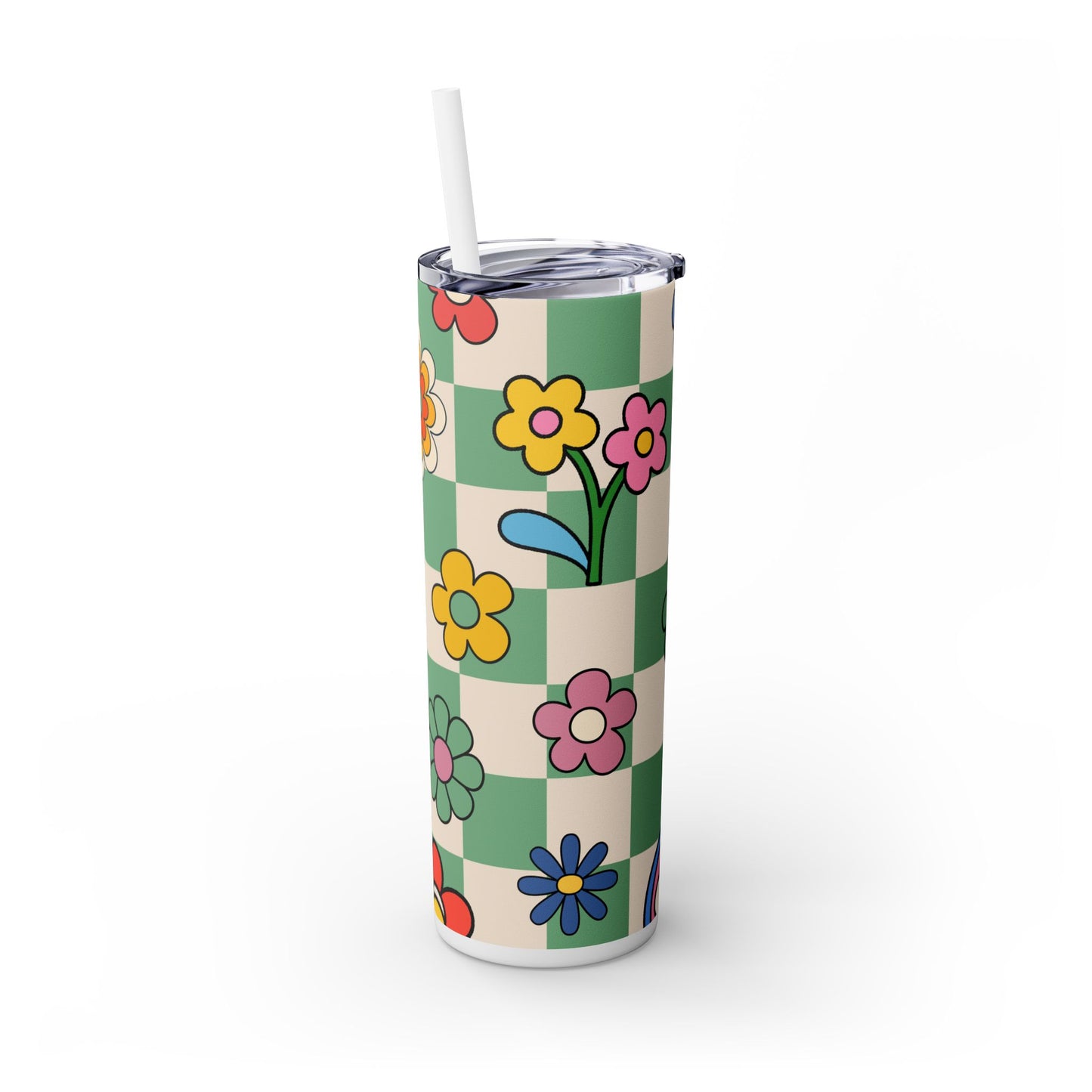 70s Flower Power - SleekSip Skinny 20oz Tumbler with Straw