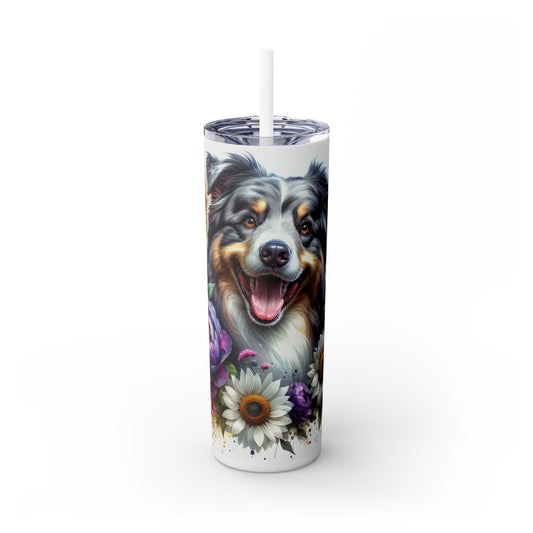 Australian Shepherd - SleekSip Skinny 20oz Tumbler with Straw