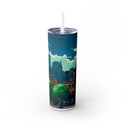 Pixel Landscape - SleekSip Skinny 20oz Tumbler with Straw